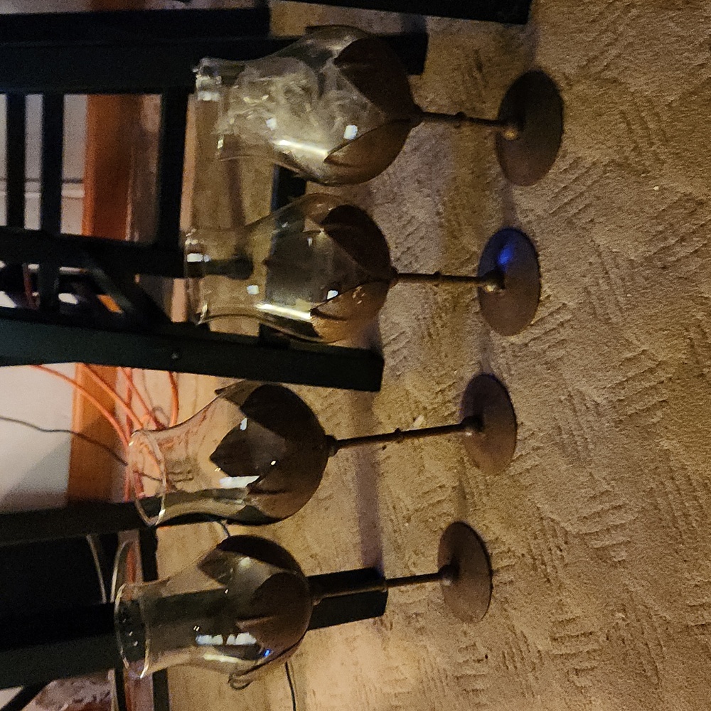 Set of 4 rusty look Candle votives